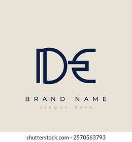 D and E logo design. DE abstract Letters Logo Monogram. This logo design is the process of creating a visual symbol that represents a brand, company, or individual.