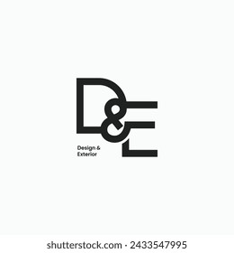 D- und E-Monogramm minimales Logo-Design. DE-Buchstaben-Logo-Vorlage