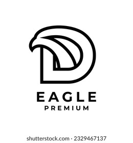 D eagle letter icon design illustration