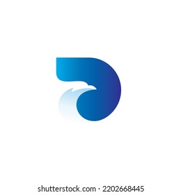 D Eagle Logo With Blue Color, Bird Logo, Eagle icon