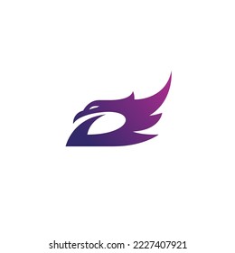 D Eagle Logo. Letter D Icon. Wing Icon
