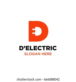 d electric logo design template vector illustration