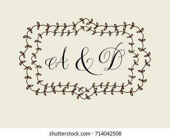 A & D elegant letter logo vector design