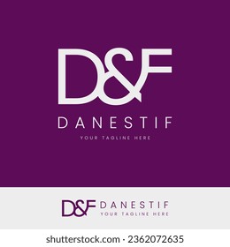 D and F alphabet monogram logo Simple vector. Initial F and D abstract monogram letter alphabet logo design