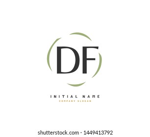 D F DF Beauty vector initial logo, handwriting logo of initial signature, wedding, fashion, jewerly, boutique, floral and botanical with creative template for any company or business.