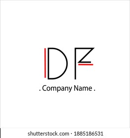D F DF Escritura manuscrita inicial o logotipo manuscrito para la identidad
