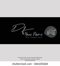 D F DF Initial letter handwriting and signature logo. Beauty vector initial logo .Fashion, boutique, floral and botanical