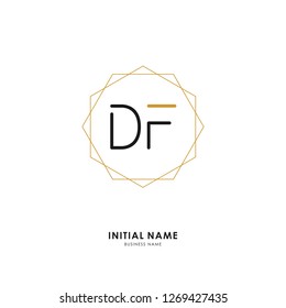 D F DF Initial logo letter with minimalist concept. Vector with scandinavian style logo.
