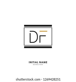 D F DF Initial logo letter with minimalist concept. Vector with scandinavian style logo.