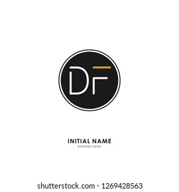 D F DF Initial logo letter with minimalist concept. Vector with scandinavian style logo.