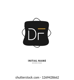 D F DF Initial logo letter with minimalist concept. Vector with scandinavian style logo.