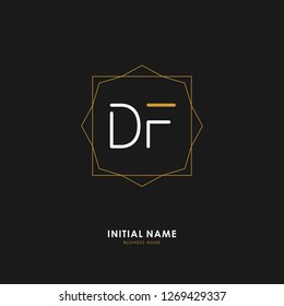 D F DF Initial logo letter with minimalist concept. Vector with scandinavian style logo.