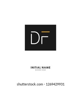 D F DF Initial logo letter with minimalist concept. Vector with scandinavian style logo.
