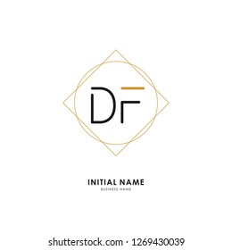 D F DF Initial logo letter with minimalist concept. Vector with scandinavian style logo.