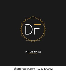D F DF Initial logo letter with minimalist concept. Vector with scandinavian style logo.