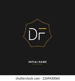 D F DF Initial logo letter with minimalist concept. Vector with scandinavian style logo.