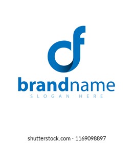 d f initial letter logo icon vector template