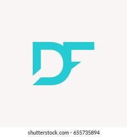D F joint letter logo vector template