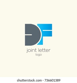 D F joint logo bold letter design template