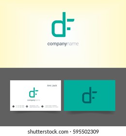 D & F Letter logo, with Business card Template