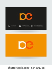 D & F Letter logo design vector element with Business card