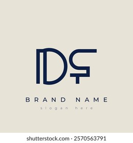D and F logo design. DF abstract Letters Logo Monogram. This logo design is the process of creating a visual symbol that represents a brand, company, or individual.