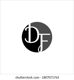 D F logo design vector sign