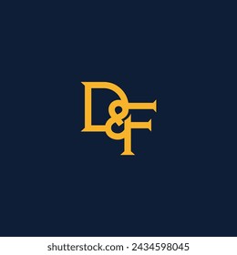 D- und F-Monogramm minimales Logo Design Konzept