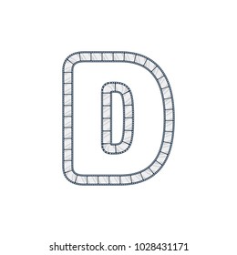 D Film Strip Letter Logo Icon Design
