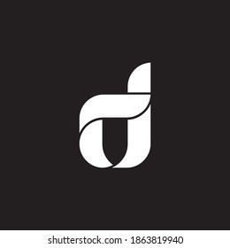 d flat and minimalist letter logo