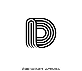 Tipo de letra D para el diseño del logotipo e icono del vector para el logotipo