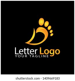 D foot logo template, stock logo template