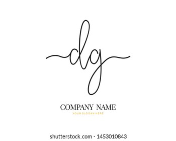 D G DG Initial handwriting logo design with circle. Beautyful design handwritten logo for fashion, team, wedding, luxury logo.
