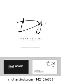 D G DG initial logo signature vector. Handwriting concept logo.