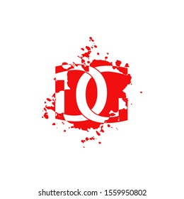 D and G, DG Letter Splatter logo.  Abstract Design concept blood splash  with hidden letter D and G logo icon for initial, company identity and more brands.