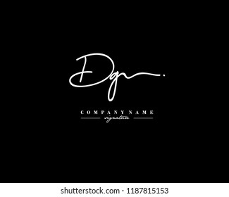 D G DG Signature initial logo template vector
