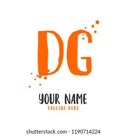 D G Handwritten logo template