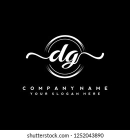 D G Initial handwriting logo vector