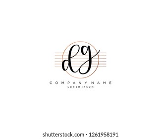 D G initial handwriting logo vector