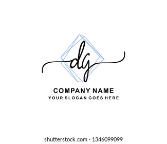 D G Initial Handwriting Logo Template