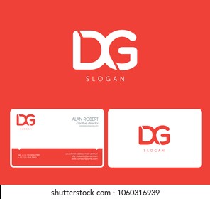 D & G joint logo bold letters design with business card template