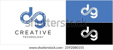 D G Letter Initial Logo Design Template Vector Illustration for Business and Technology