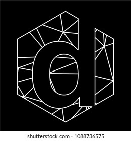 d geometric hexagonal blockchain logo