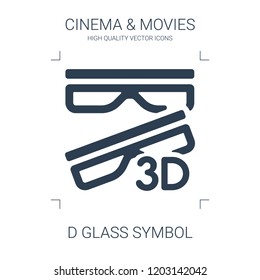 d glass symbol icon. high quality filled d glass symbol icon on white background. from cinema collection flat trendy vector d glass symbol symbol. use for web and mobile