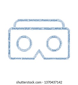 d glasses word cloud. tag cloud about d glasses