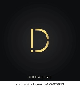 D Golden Latter Logo Design Minimal Latter Logo Golden Color Vector Illustration Creative Logo Minimal Latter Logo Illustration Vector Creative Monogram Design Premium Vector Premium Design