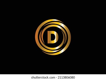 D Golden Sign Vector Circles Letter Monogram