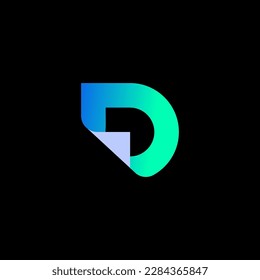 D Gradient color Monogram Logo Design Vector