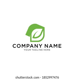 D Green Leaf Letter Design Logo. Eco Bio Leaf Letters Icon Illustration Vetor Logo.