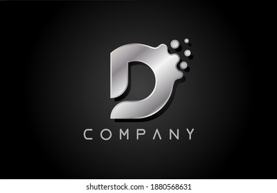 D grey letter logo icon. Creative alphabet design for business and company